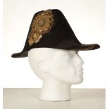 Victorian Scottish Sovereign's Bodyguard bicorn Officer's hat, moleskin with brocade banding and