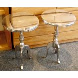 A pair of chrome wine tables, 56 x 356 x 36cm (2)