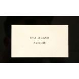 Eva Braun, a rare piece of 3rd Reich memorabilia, her calling card, Eva Braun long time companion