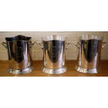 Three contemporary silver plate Champagne buckets, inscribed 'Louis Roederer, Fonde en 1776 (3)