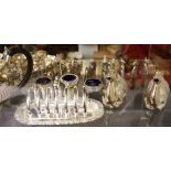 A selection of silver plated items to include menu