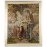 6 Framed needleworks ranging in date from 1880 to 1950's, images include Christ carrying cross,