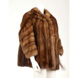 SABLE JACKET, belonging to the late actress Yolande Donlan, the brown satin lining stitched with her