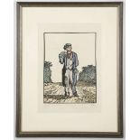 Jack Butler Yeats, a good coloured print, 'A Punter goes Home', signed in the block, and signed in