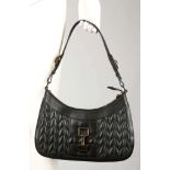 GUCCI JACKIE HANDBAG, quilted black leather with gilt metal hardware, 31cm x 20cm, with dust bag