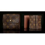 LOUIS VUITTON ELISE WALLET, monogram canvas, 11cm x 10cm, together with a Louis Vuitton key