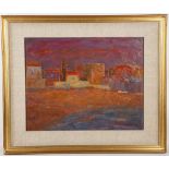 Muriel Rose R.B.A. R.O.I, 1923-2012, 'Beach - Spain', oil on canvas, signed lower right, label verso