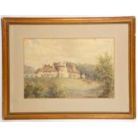 J.A. Meikan, 1906, a watercolour view of a country house, signed to lower right, 23.5 x 36cm,