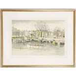 Jenny Kint, 20th Century British, 'Chelsea Embankment', a limited edition lithograph no.140 of