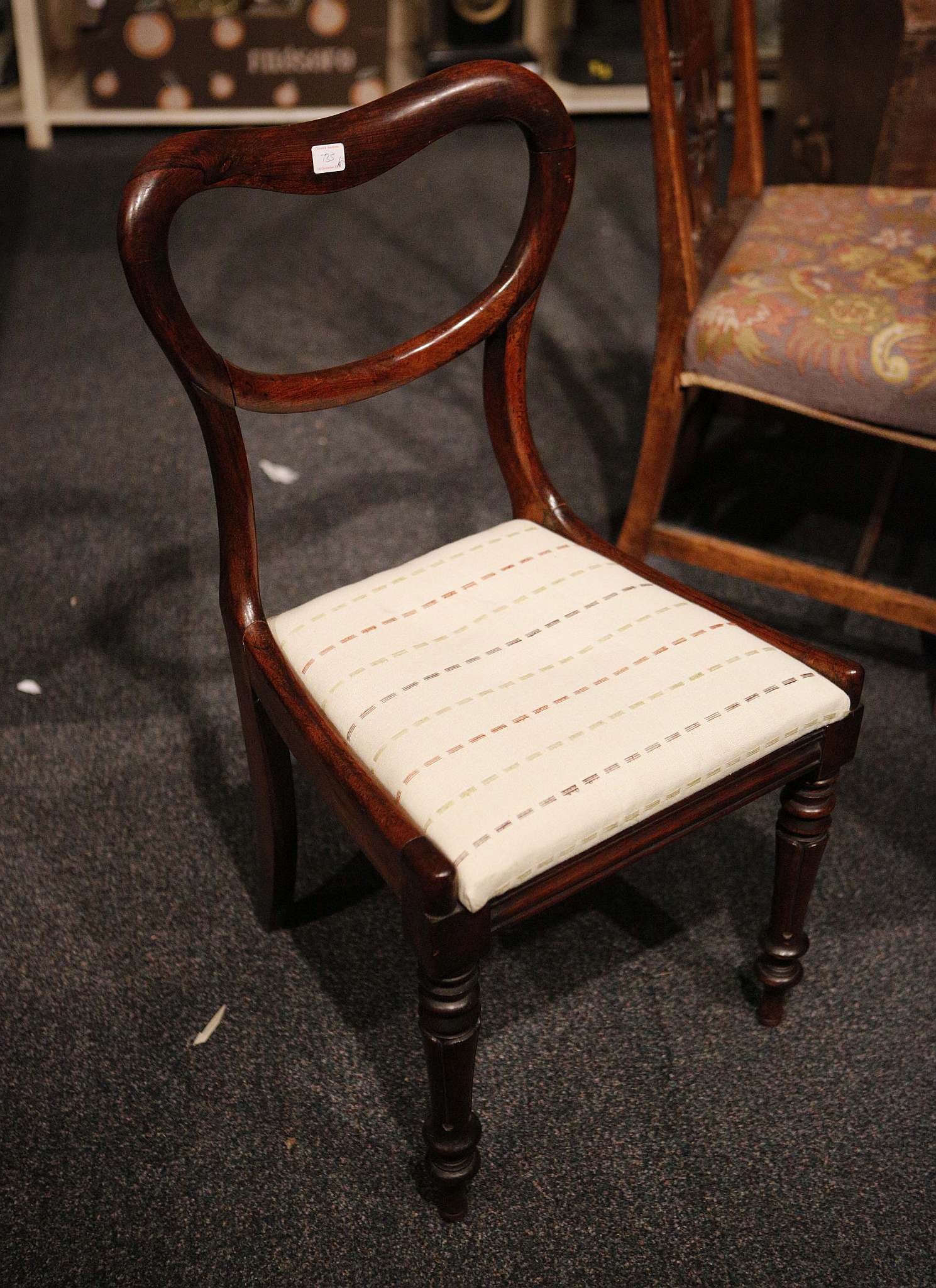 Four Victorian rosewood dining chairs, a Georgian - Image 2 of 4