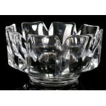 AN ORREFORS 'CORONA' CRYSTAL GLASS BOWL DESIGNED B