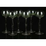 THERESIENTHAL BOHEMIA, set of six hock glasses, c.