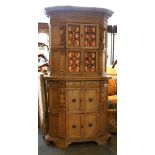 A 19th Century, continental walnut side cabinet, t