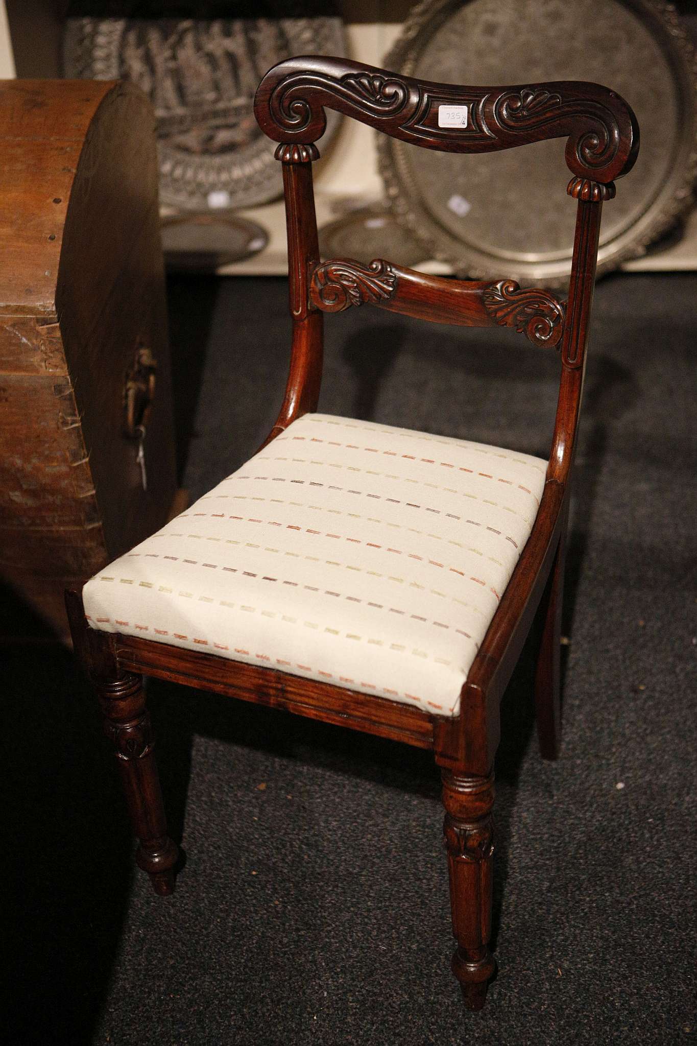 Four Victorian rosewood dining chairs, a Georgian - Image 4 of 4