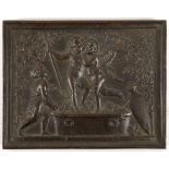 A 19th Century, Italian, cast bronze plaque with classical subject, 14.5 x 11.5cm