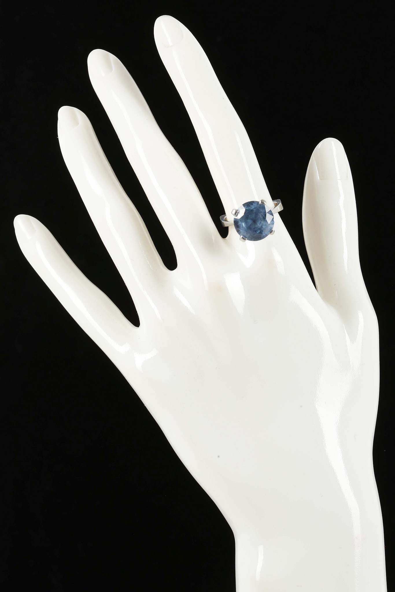 A c.1970's 14k white gold and topaz set solitaire dress ring - Image 2 of 2