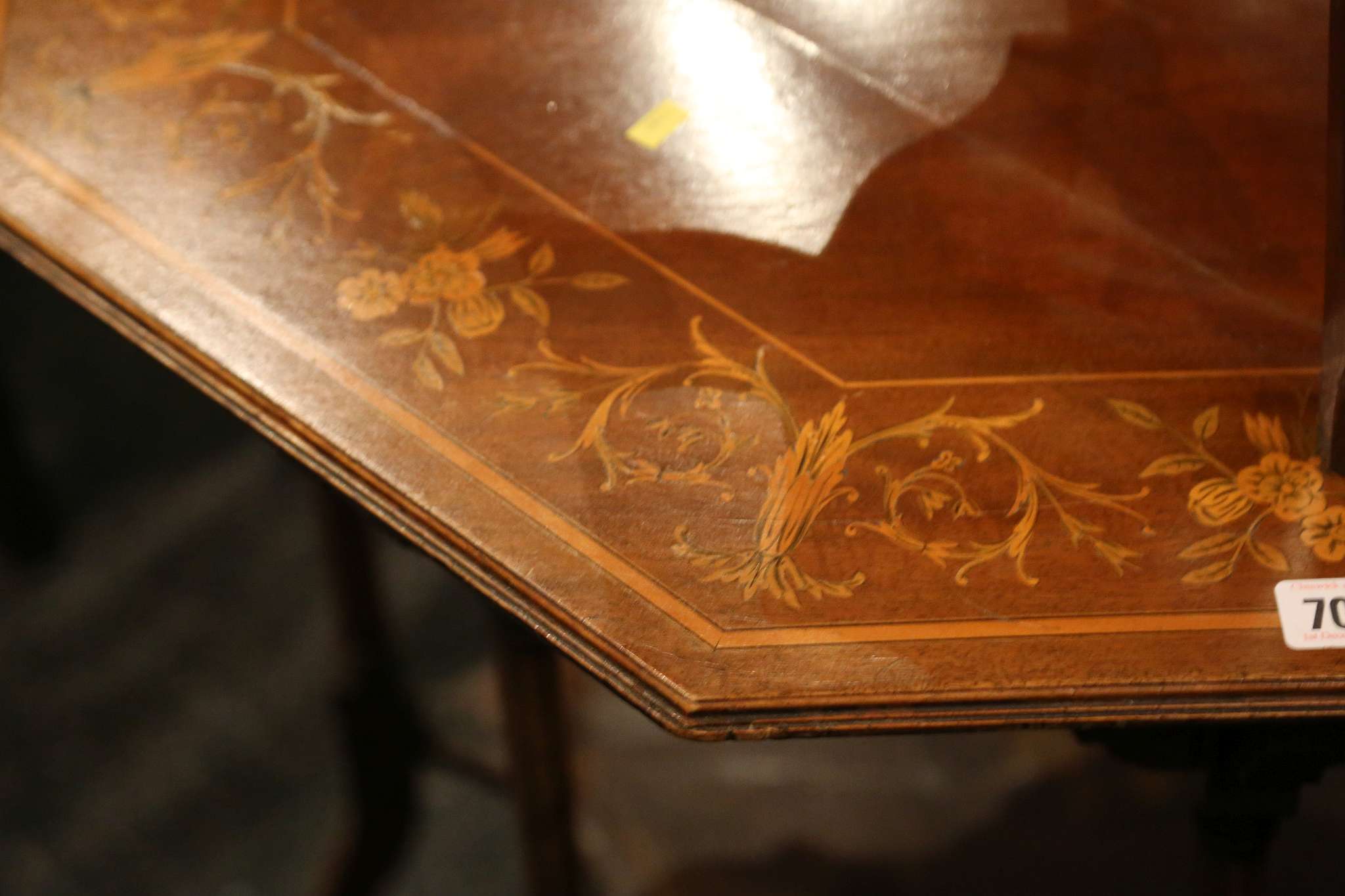 An Edwardian, mahogany, octagonal marquetry inlaid - Image 2 of 2