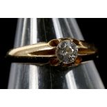 An antique 18ct gold and diamond set gypsy ring