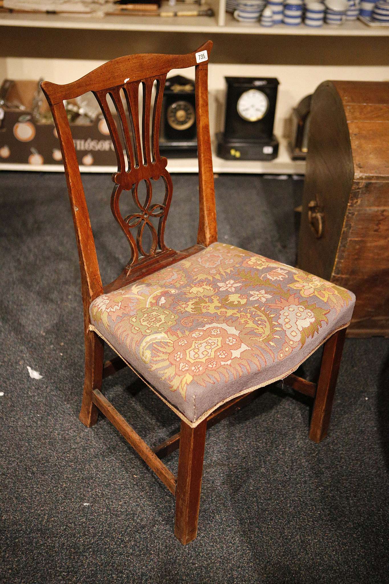 Four Victorian rosewood dining chairs, a Georgian