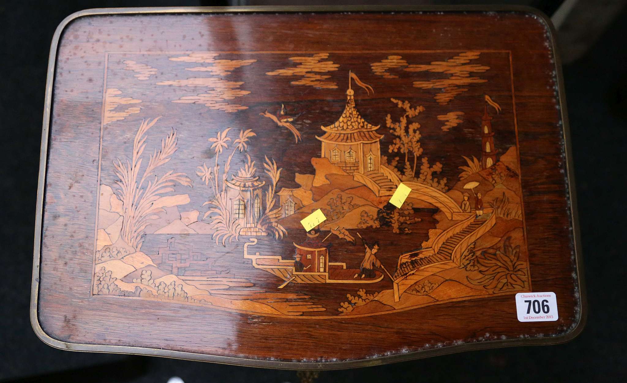 An attractive, early 20th Century, French rosewood - Image 3 of 3