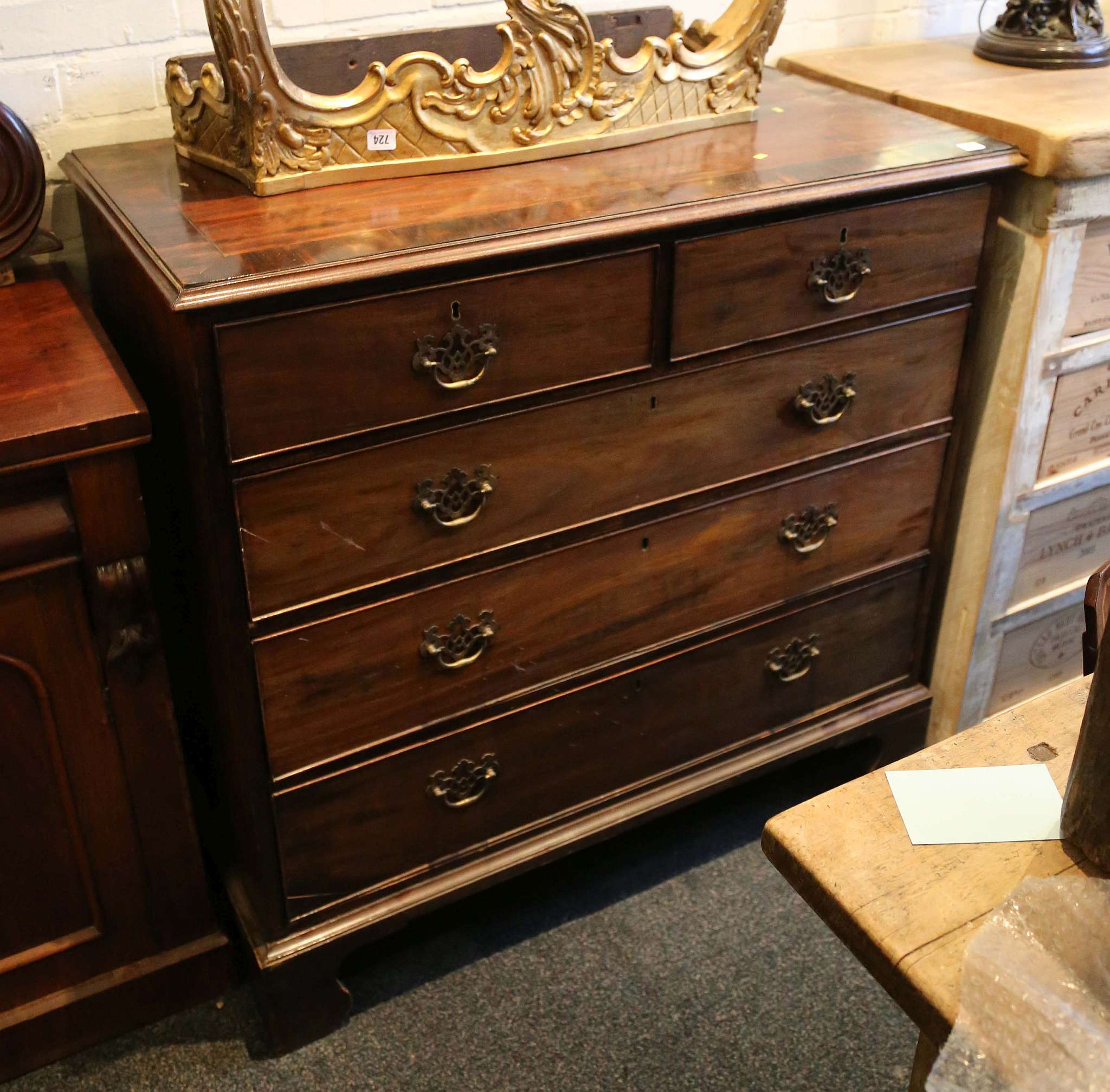 An early, 19th Century, mahogany chest of 2 over 3