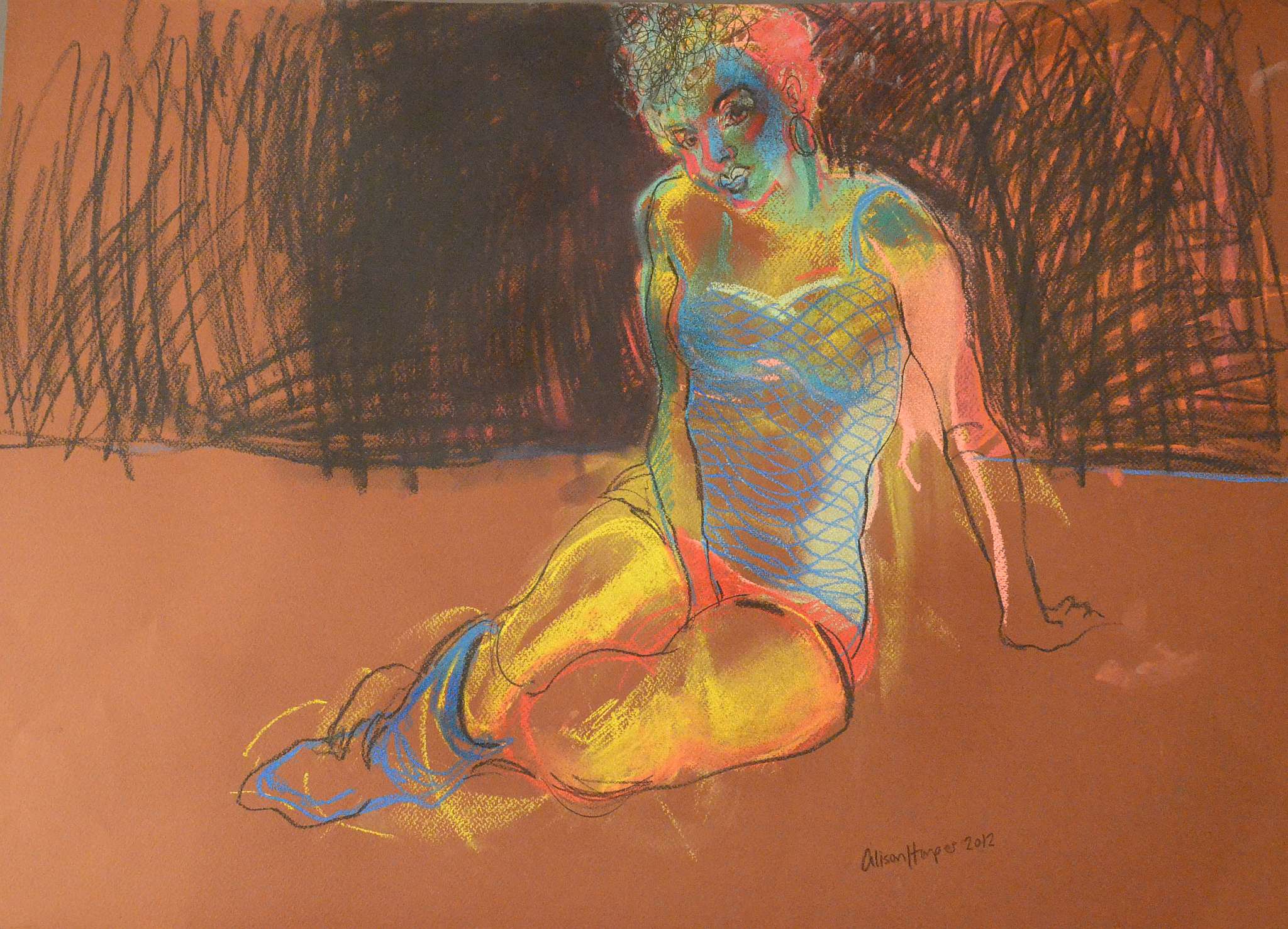 ALISON HARPER (BRITISH b.1964), 'OKAY', 2012, contemporary Scottish, pastel on paper, signed and