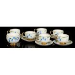 A rare Art Deco, Carlton ware set of six small cup