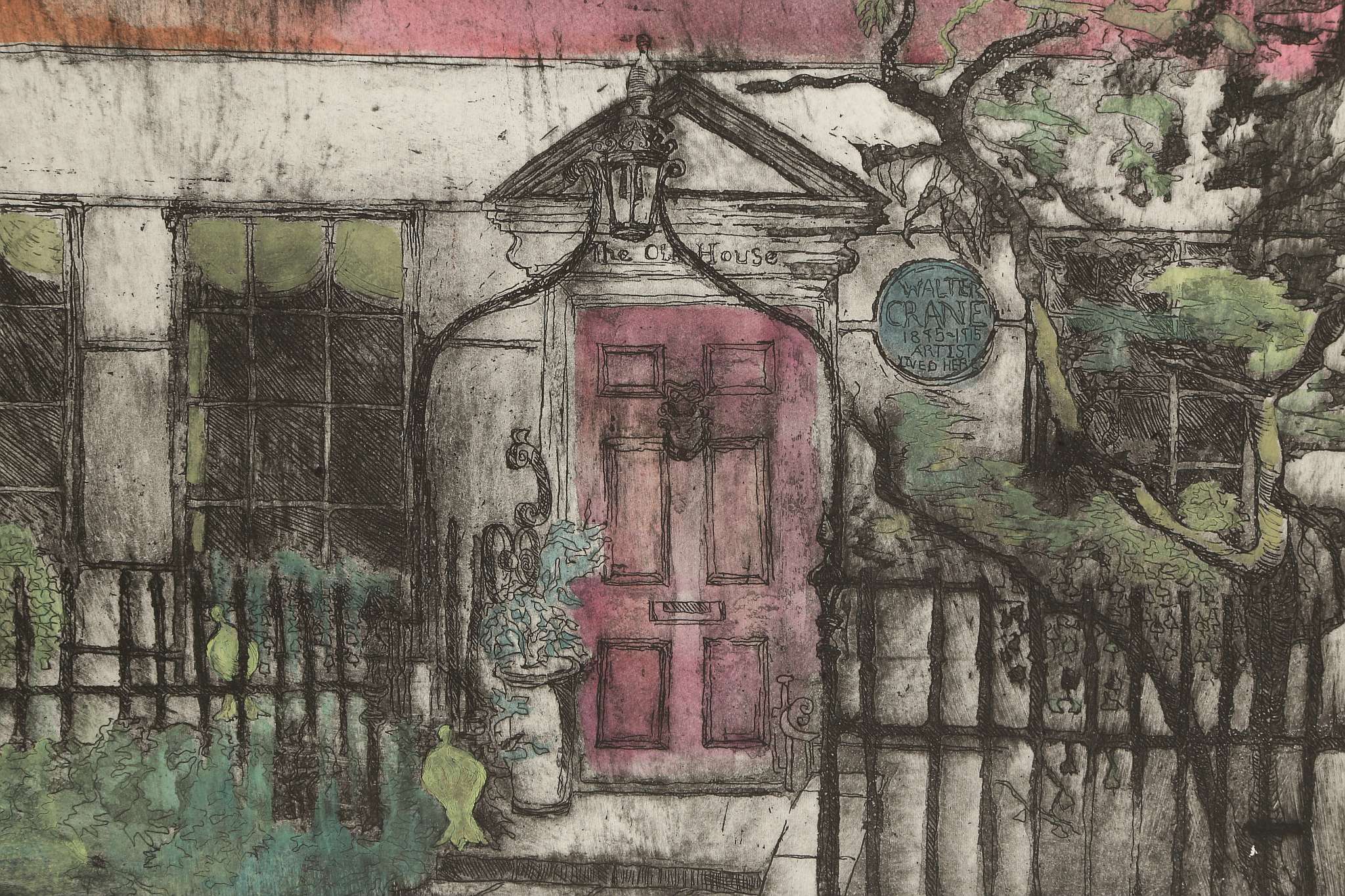 CELIA LYTTELTON (BRITISH),'SIR WALTER CRANE'S HOUSE, HOLLAND ROAD', 2012, etching heightened with - Image 7 of 7