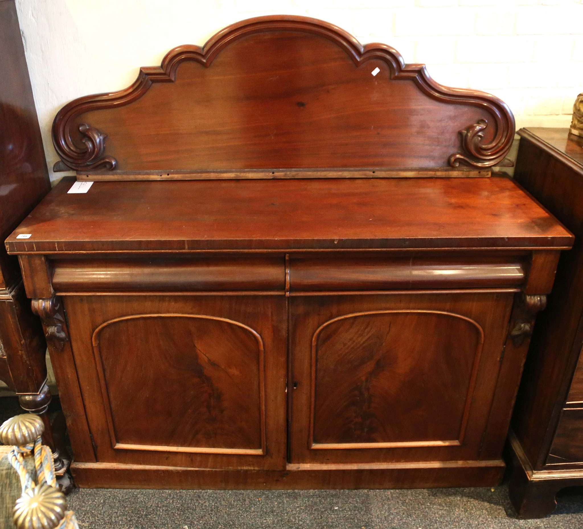 A Victorian mahogany chiffonier, with drawers over