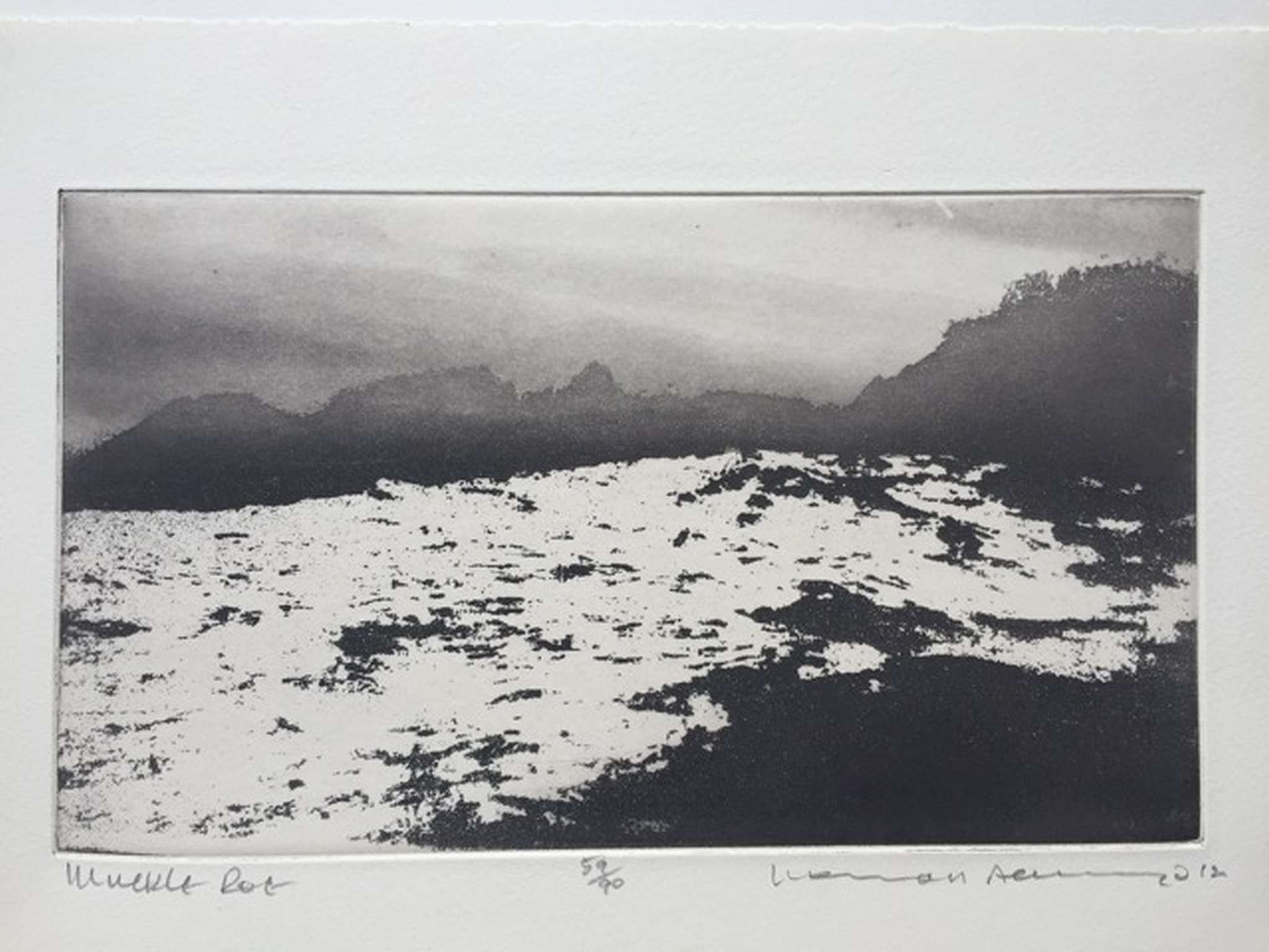 NORMAN ACKROYD CBE, RA (BRITISH b.1938), 'MUCKLE ROE', 2012, etching, signed, titled and numbered in