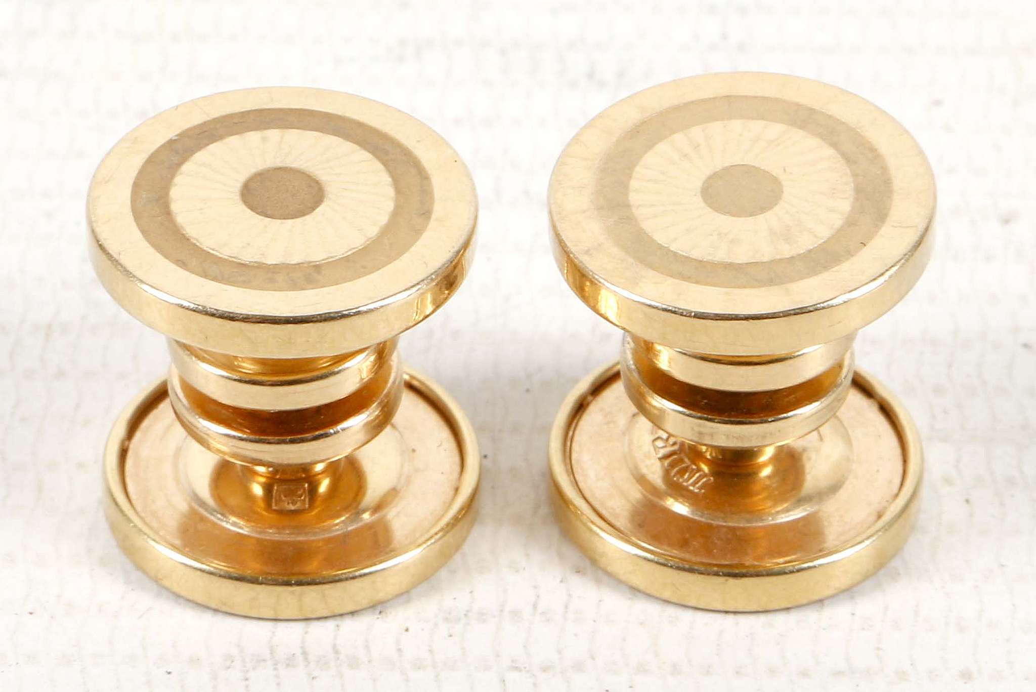 A pair of 'Murat' yellow metal clip-link cuff links