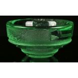 DAUM NANCY, an Art Deco green glass bowl, circa 19