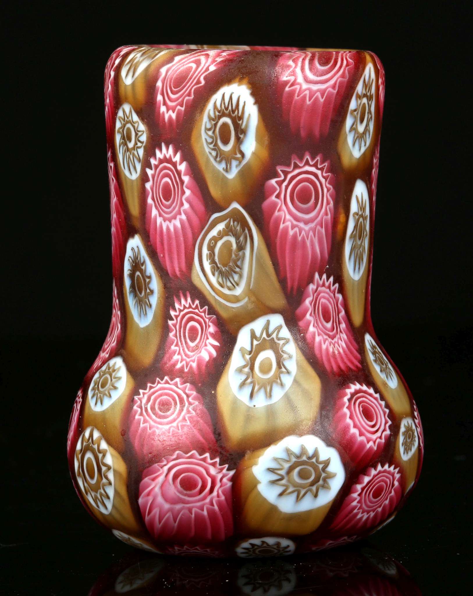 FRATELLI TOSO for SALVIATI, MURANO, a miniature ‘Murrine’ vase, c1910, cased glass with fused - Image 2 of 3