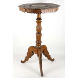 A 19th Century, Italian walnut octagonal occasiona