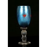 Ola and Marie Hoglund, glass goblet, iridescent gl
