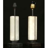 A PAIR OF ART DECO PERIOD TABLE LAMP BASES, rectan