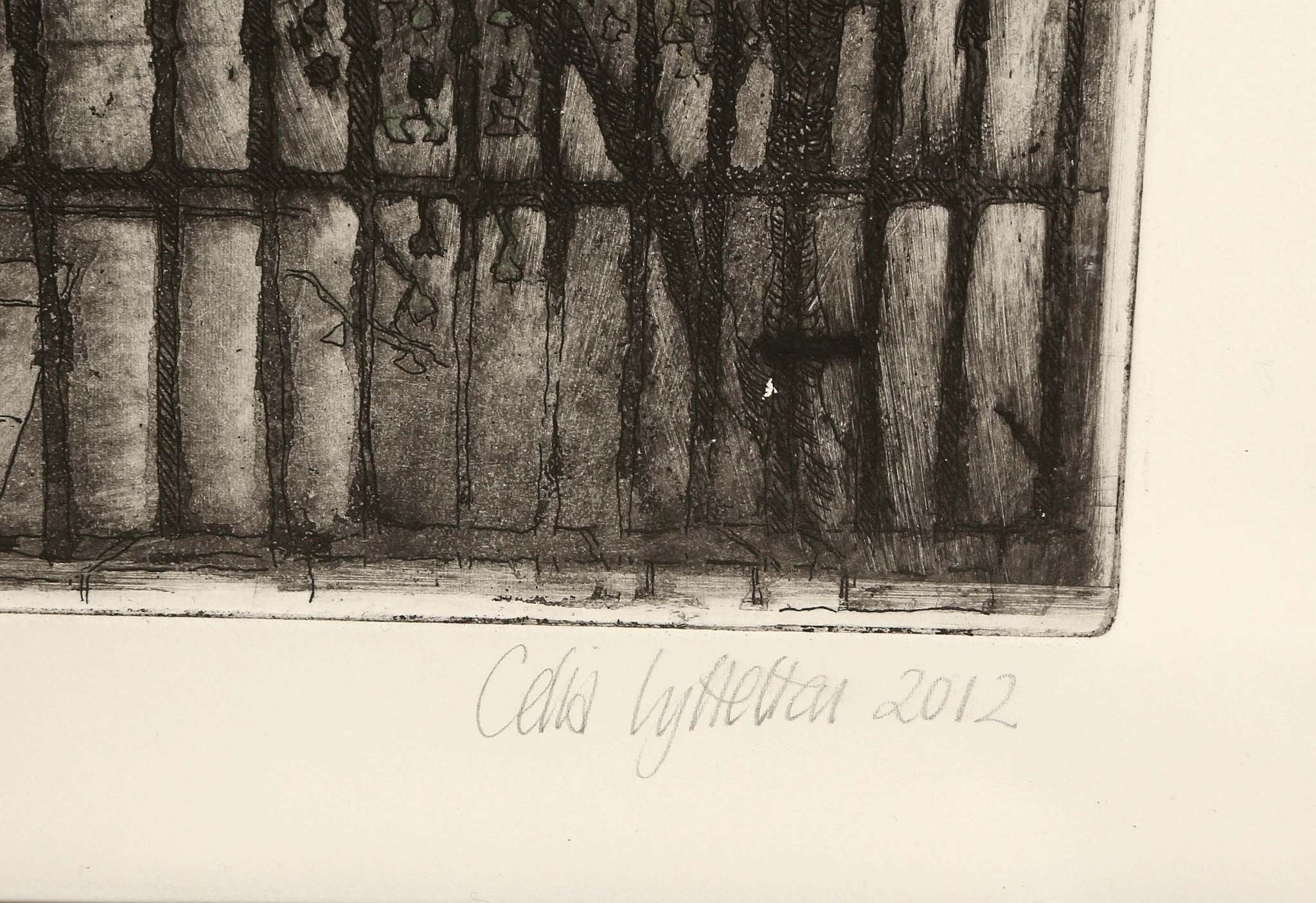 CELIA LYTTELTON (BRITISH),'SIR WALTER CRANE'S HOUSE, HOLLAND ROAD', 2012, etching heightened with - Image 3 of 7