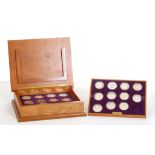Twenty two silver proof coins relating to the golden jubilee and royal events, contained in a velvet