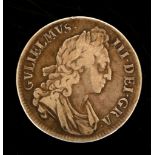 A William III crown 1695, bust right, reverse plain angles, F