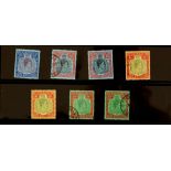 Bermuda 1938 SG116 2/-  P14, 2 x SG117 2/6 P13 and P14 MM, 2 x SG118 P14 5/- used, and MM, 2 x