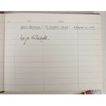 A publisher's visitors book. Oblong 4to. Signed throughout by many people connected to the