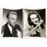 Two signed 10 x 8'' black and white photographs: Douglas Fairbanks and Anne Crawford. Fairbanks