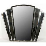 An Art Deco fan shape mirror, 50.5 x 61cm