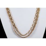 A 14ct gold weave necklace, together with a 9ct go