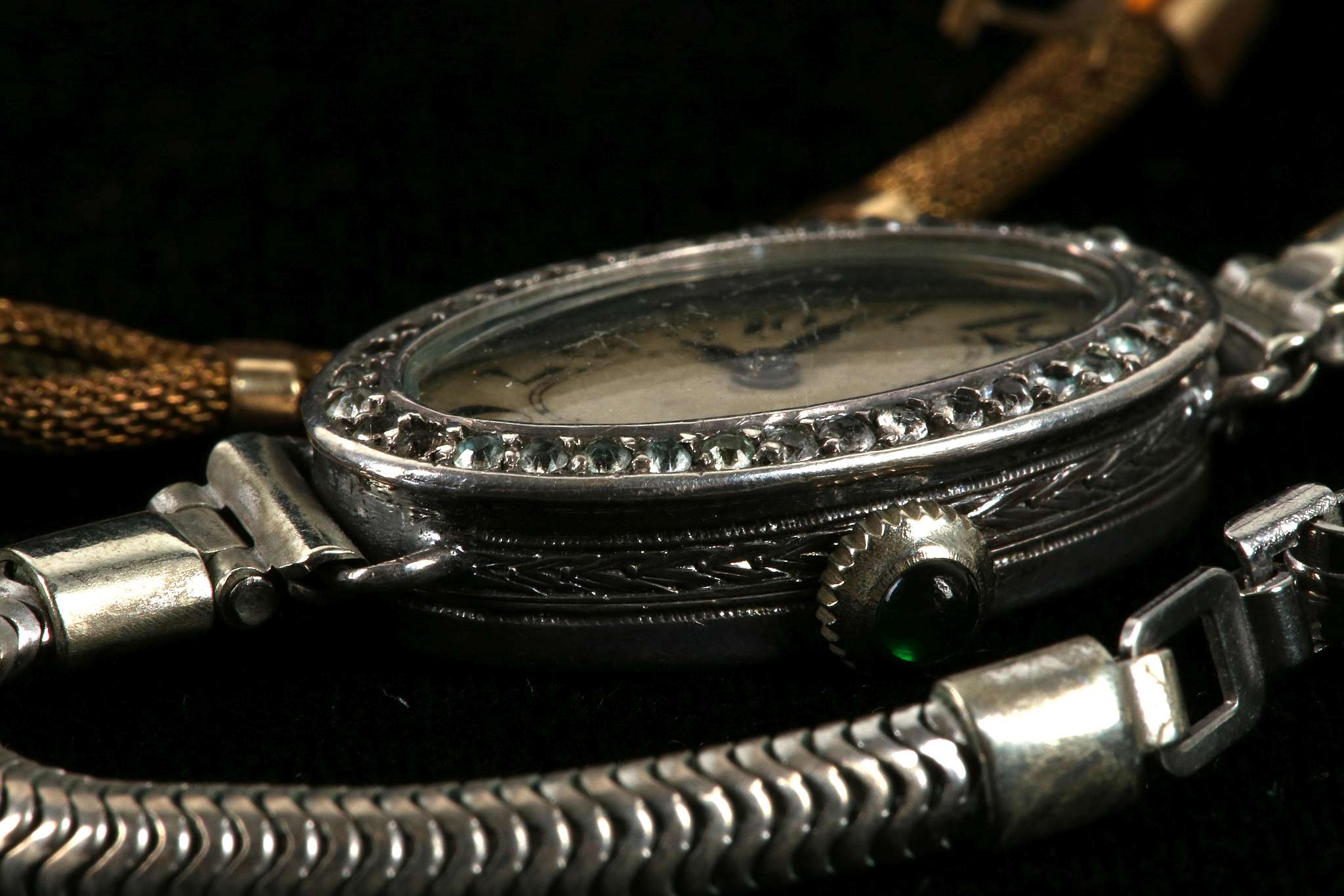 A ladies vintage silver cocktail watch, diamanté d - Image 4 of 4