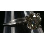 An 18ct white gold, large diamond solitaire 2.01ct