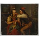 Two 19th Century continental oil on tin paintings,