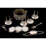 Four Edwardian hallmarked silver name holders, an