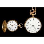 J.W. Benson, Victorian 18k gold pocket watch, doub