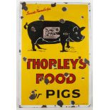 An enamel advertising sign, 'Thorley's food for pi